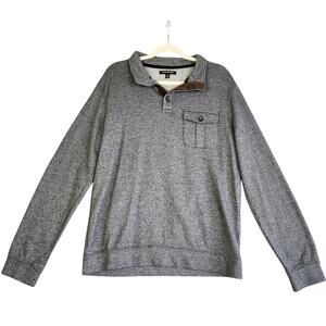 Banana Republic Factory Mens Marled Button Mock Neck Pullover Sweater Size Large